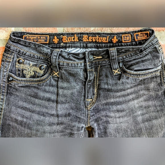 Rock Revival Faded Blk Sora Straight Jeans, Sz 29 - Picture 7 of 13